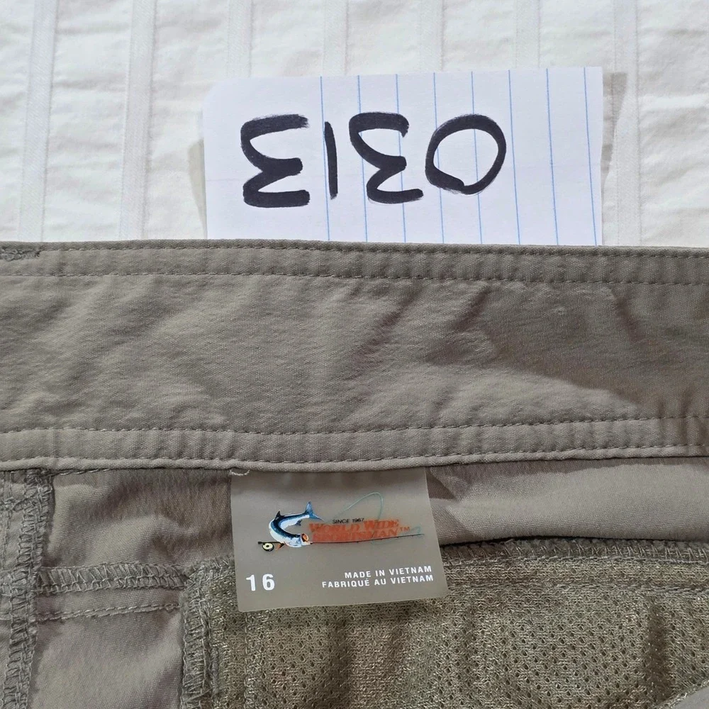 World‎ Wide Sportsman Mens 16 Convertible Cargo Pants Khaki Tan Hiking Fishing